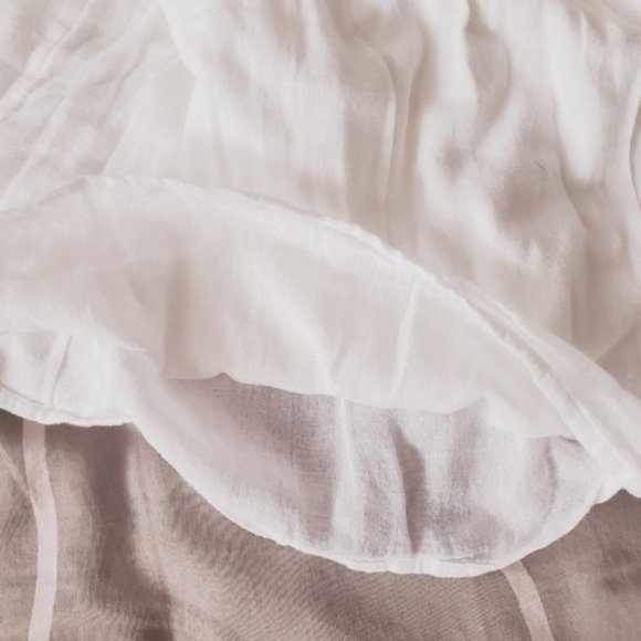 Vintage Y2K White Ruffled Drop Waist Flutter Top - Picture 11 of 11